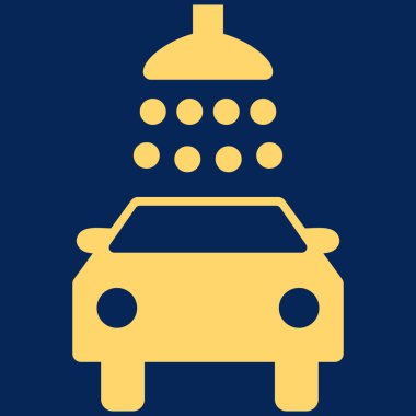 Araba duş düz vektör simgesi