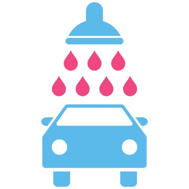 Araba duş düz vektör simgesi