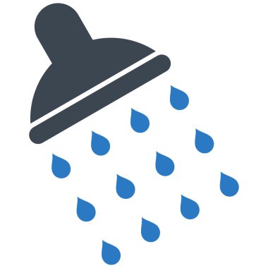 Duş düz vektör simgesi