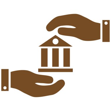 Banka hizmet düz vektör simgesi