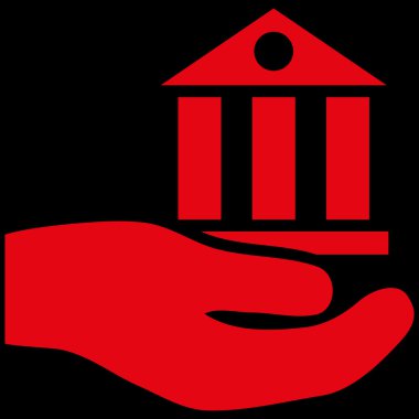 Banka hizmet düz vektör simgesi