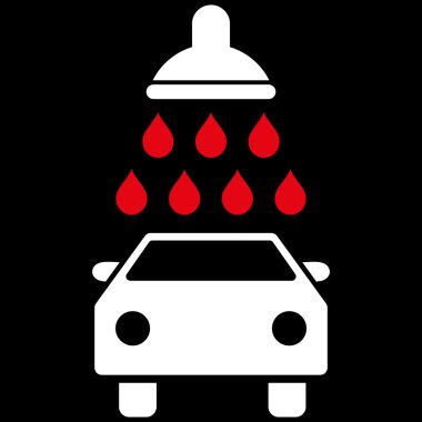 Araba duş düz vektör simgesi