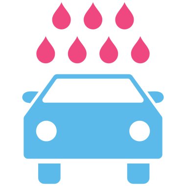 Araba duş düz vektör simgesi