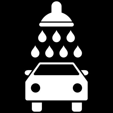 Araba duş düz vektör simgesi