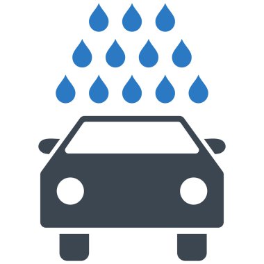 Oto yıkama düz vektör simgesi