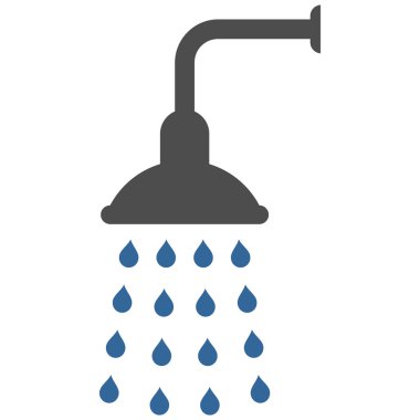 Duş düz vektör simgesi