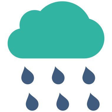 Yağmur bulutu düz vektör simgesi
