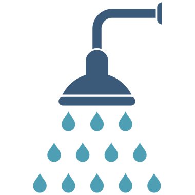 Duş düz vektör simgesi