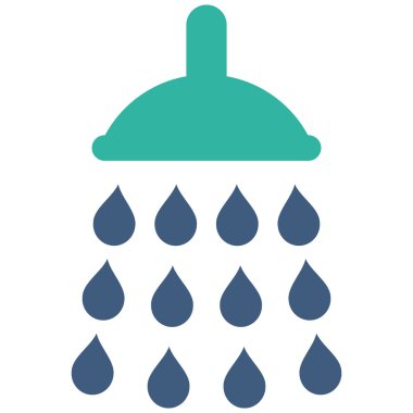 Duş düz vektör simgesi