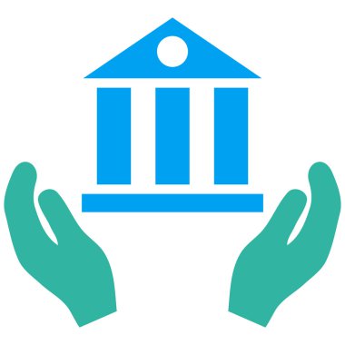 Banka hizmet düz vektör simgesi