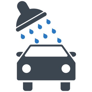 Oto yıkama düz vektör simgesi