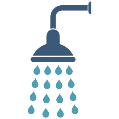 Duş düz vektör simgesi