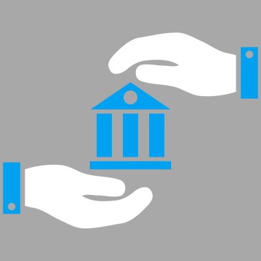 Banka hizmet düz vektör simgesi