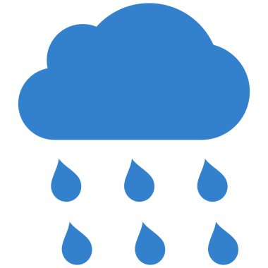 Yağmur bulutu düz vektör simgesi
