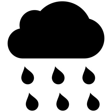 Yağmur bulutu düz vektör simgesi