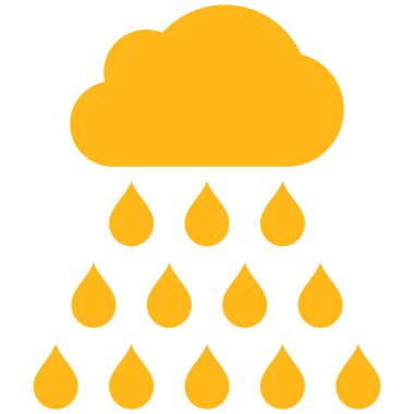 Yağmur bulutu düz vektör simgesi