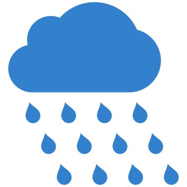 Yağmur bulutu düz vektör simgesi