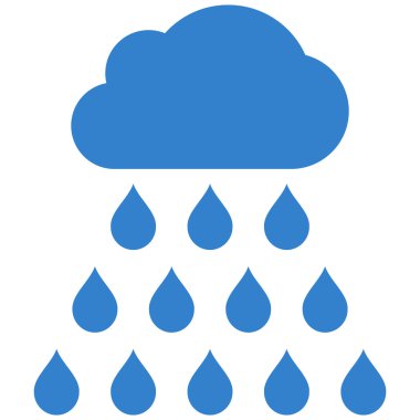 Yağmur bulutu düz vektör simgesi