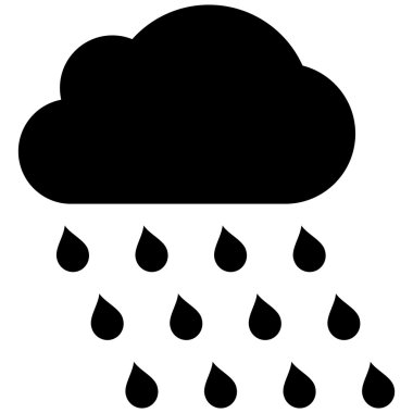 Yağmur bulutu düz vektör simgesi