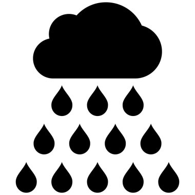 Yağmur bulutu düz vektör simgesi