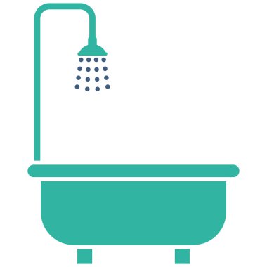 Duş banyo düz vektör simgesi