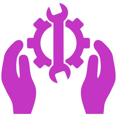 servis düz vektör sembolünü onar