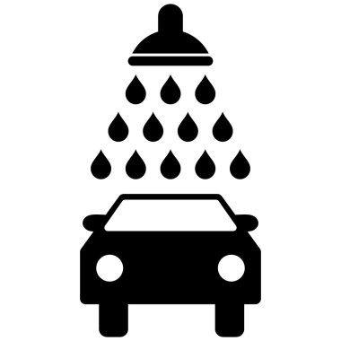 Araba duş düz vektör simgesi