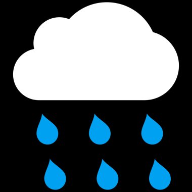 Yağmur bulutu düz vektör simgesi