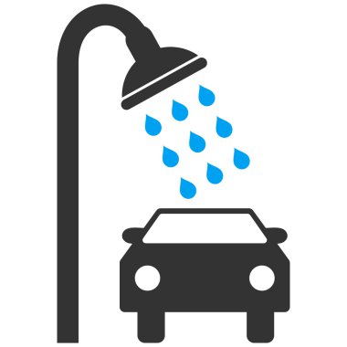 Araba duş düz vektör simgesi