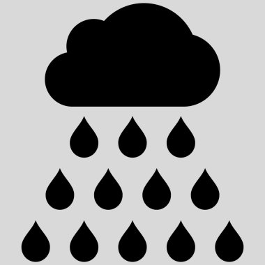 Yağmur bulutu düz vektör simgesi