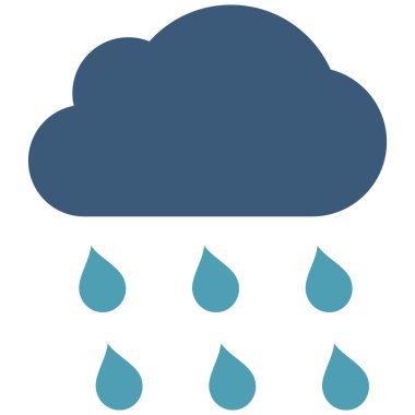 Yağmur bulutu düz vektör simgesi