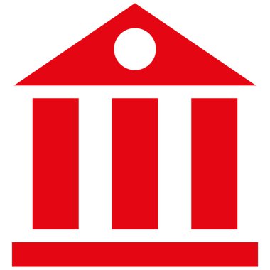 Bank Building Flat Vector Symbol