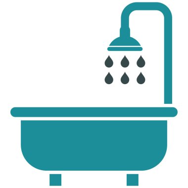 Duş banyo düz vektör simgesi