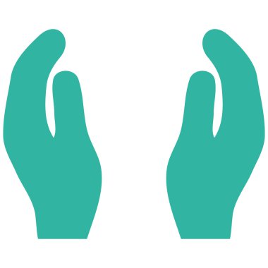 Bakım el düz vektör simgesi