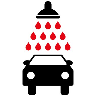 Araba duş düz vektör simgesi