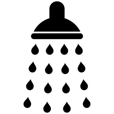 Duş düz vektör simgesi