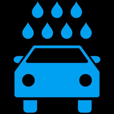 Araba duş düz vektör simgesi