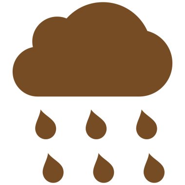 Yağmur bulutu düz vektör simgesi