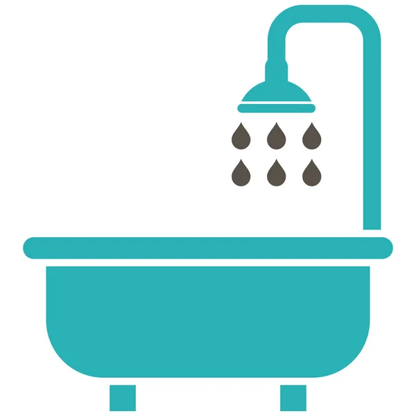 Baño de ducha Vector plano Símbolo — Archivo Imágenes Vectoriales