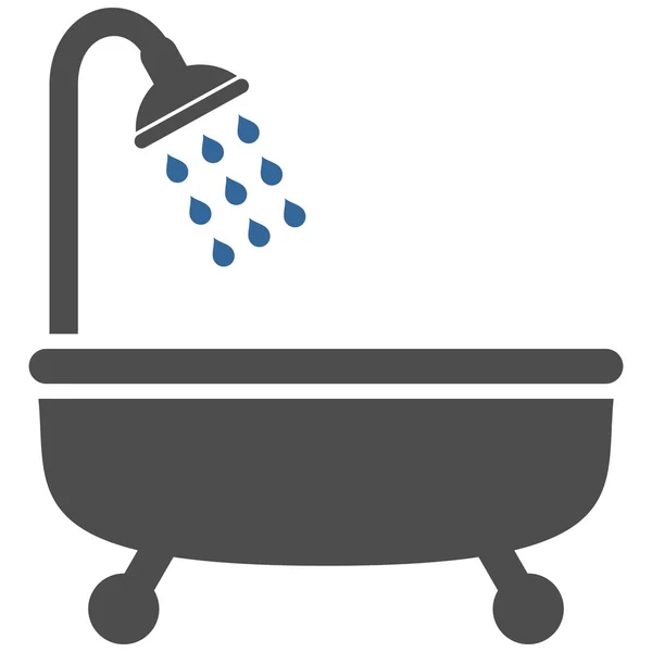 Symbole de vecteur plat de bain de douche — Image vectorielle