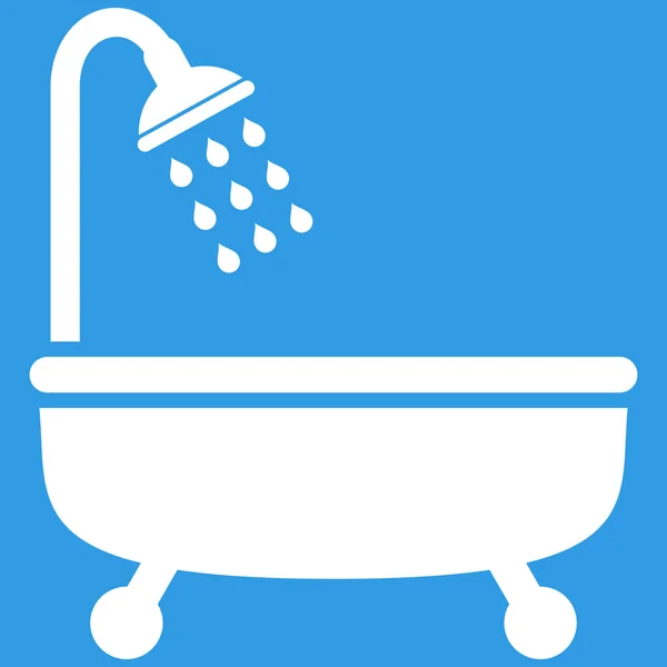 Shower Bath Flat Vector Symbol — Stockvector