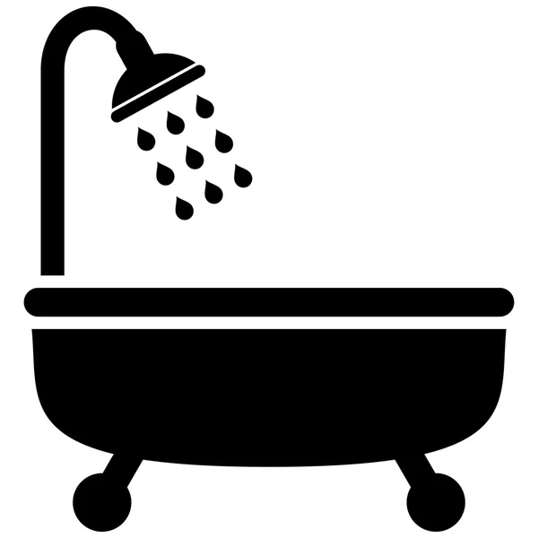 Shower Bath Flat Vector Symbol — Stockvector