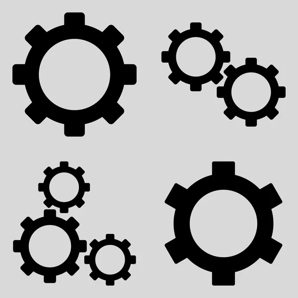 Kugghjul platt vektor symboler — Stock vektor