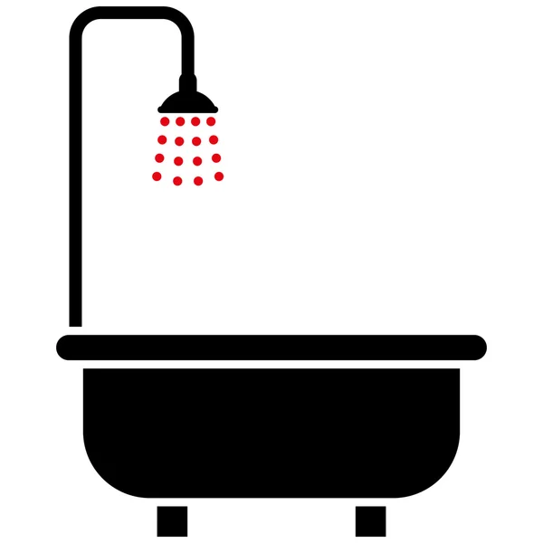 Duschbad flacher Vektor Symbol — Stockvektor