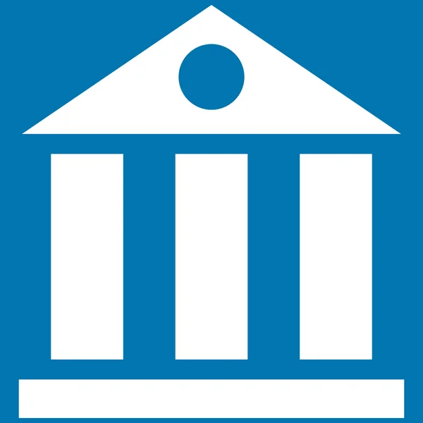 Bank Building Flat Vector Symbol — Διανυσματικό Αρχείο