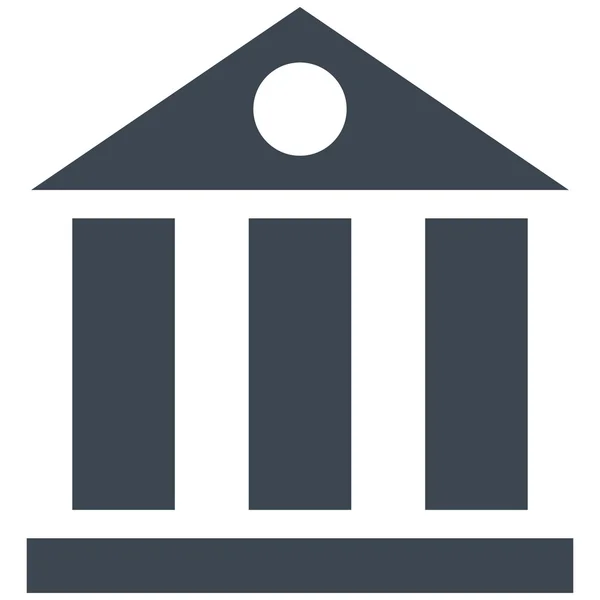 Bank Building Flat Vector Symbol — 스톡 벡터