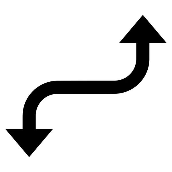 Icono de vector plano de flecha curva opuesta — Vector de stock
