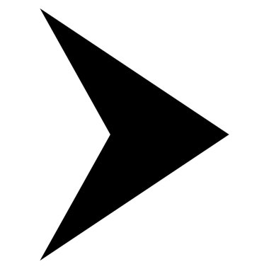 Ok ucu sağ düz vektör simgesi