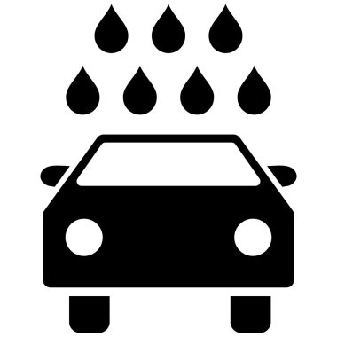 Araba duş düz vektör simgesi
