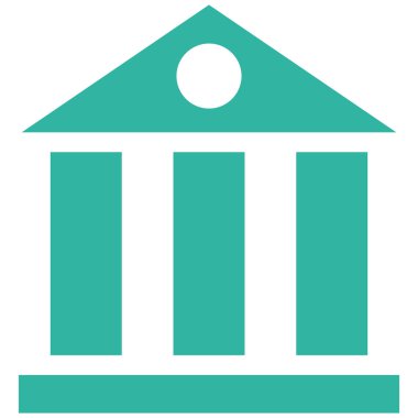 Bank Building Flat Vector Symbol